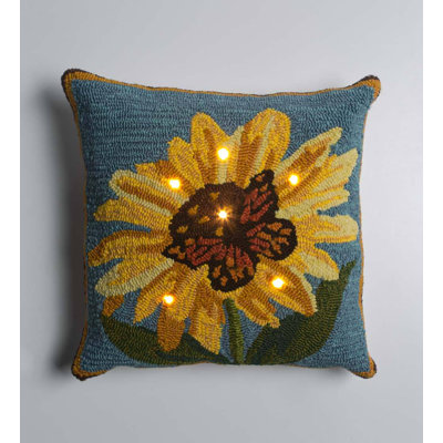 Housse et insert de coussin carré d'extérieur tournesol et papillon