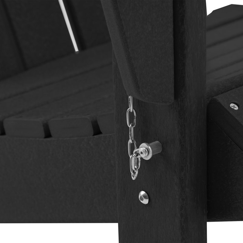 Chaise Adirondack pliante en plastique Wolak, Noir