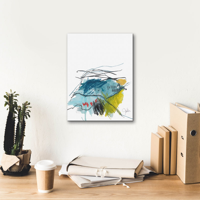 «Abstract Landscape No. 35» par Jan Weiss, art mural sur toile, H 16 po x l 12 po x P 0,75 po