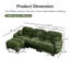 3-seater L-shaped Modular Sectional Sofa With Ottoman, Cozy Chenille Fabric Couch With Pleated Design, High-density Ergonomic Foam, Curved Armrests & 2 Round Pillows,green