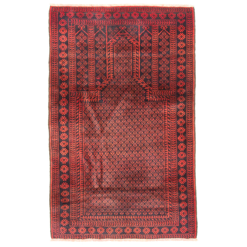Tapis noir Teimani 2 pi 10 po x 4 pi 6 po