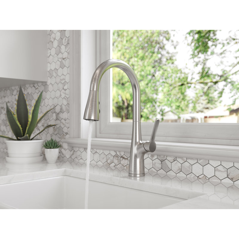 Neera Pull Down Single Handle Kitchen Faucet, Stainless Steel
