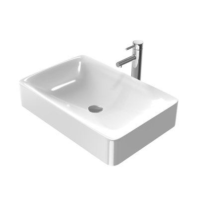 EMKE 59.5mm L x 39.5mm W Natural Ceramic Rectangular Sink