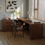 Bureaux en bois massif en L noyer clair-107726635