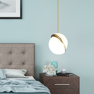 Bateson 1-Light Acrylic Shade Globe Pendant Hanging Lamp Fixture
