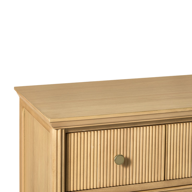 Reid Kids Solid Wood 7 - Drawer Double Dresser, Light Oak