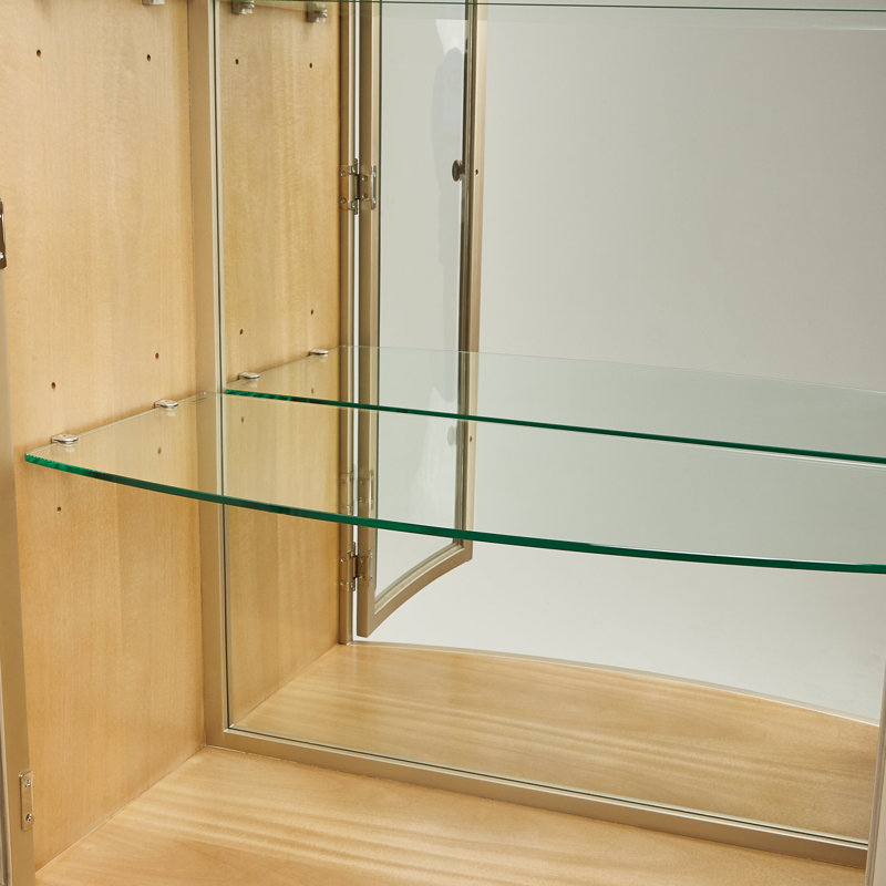 Villa Cherie Display Cabinet with LED Lighting, Caramel