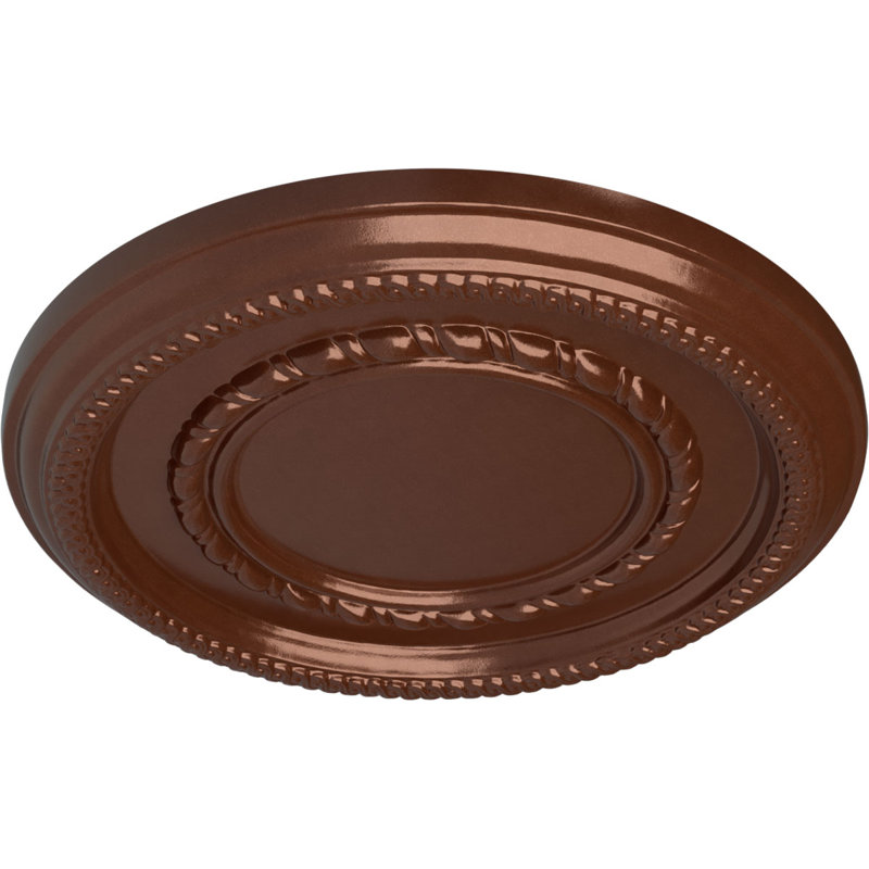 Médaillon de plafond fédéral H 12,625 po x l 12,625 po x P 1,125 po, Pièce de cuivre