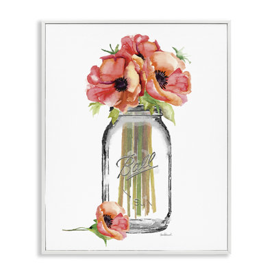 «Mason Jar Poppies» par Amanda Greenwood, reproduction sur toile