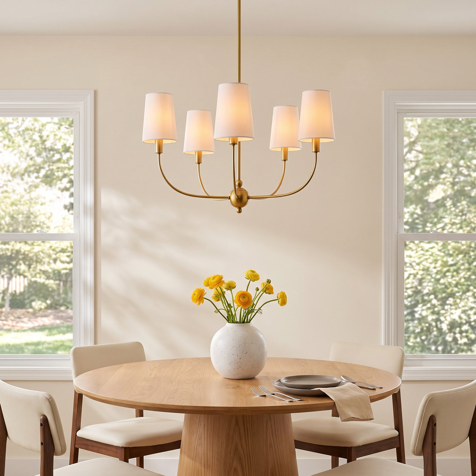 Barrone Iron 6-Light Chandelier, Gold