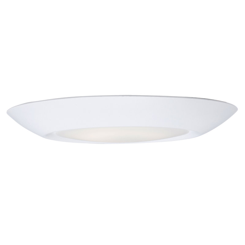 LosPalmos LED Flush Mount, White, 1.25'' H x  6'' W x 6'' D, 13.5 W
