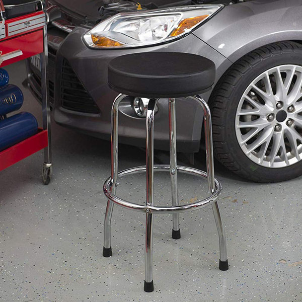 WORKPRO Heavy Duty Adjustable Hydraulic Shop Stool,Garage Bar Stool, 29in  to 33.86in, 330-Pound Capacity, Black