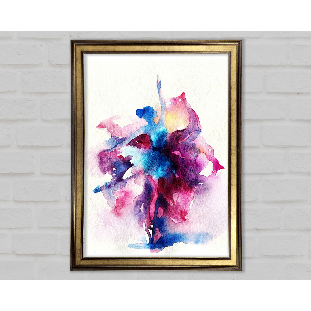 Gerahmtes Wandbild Blue Pink Ballerina 7