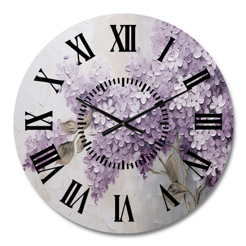 Magnifique horloge murale Lilacs Dreamscape, Médium