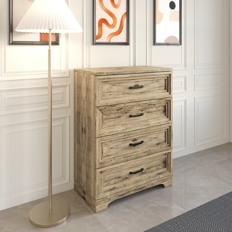 Commode 4 tiroirs, Chêne clair