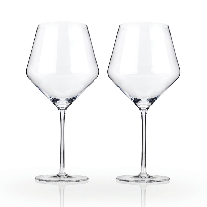Raye Angled Crystal Burgundy Glasses