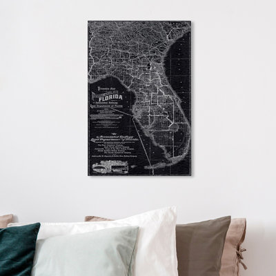 «Florida Map 1890», impression sur toile