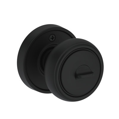 Bremerton Keyed Entry Knob with Recessed Round Rose in Matte Black