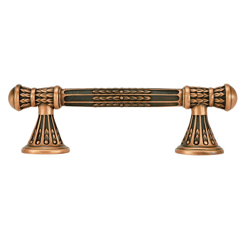 ASTORIA 3-1/2" CENTER TO CENTER PULL IN BURNISHED PLATE, Light Antique Copper