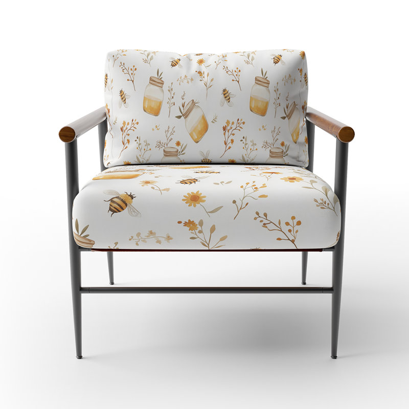 Chaise d'appoint Country Farmhouse, Bras ronds bruns