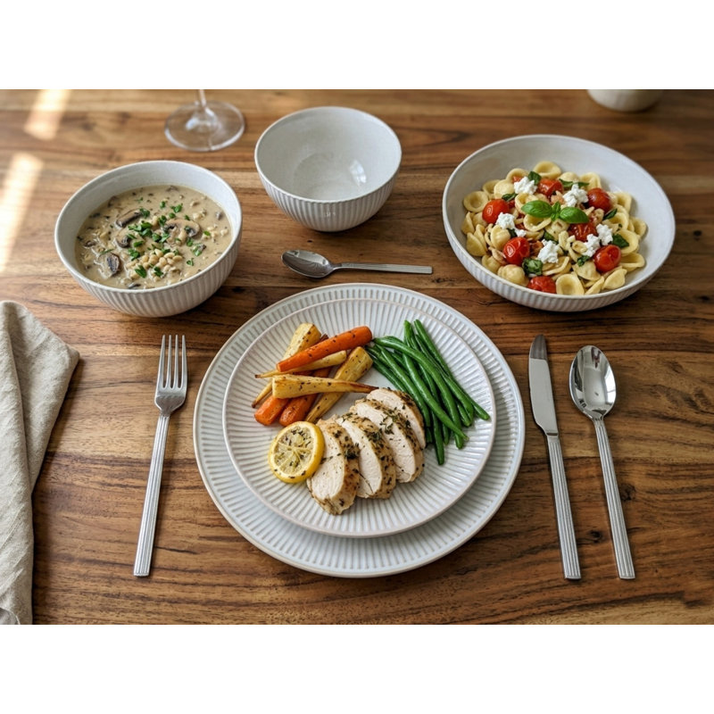 Stoneware Dinnerware - Service for 4