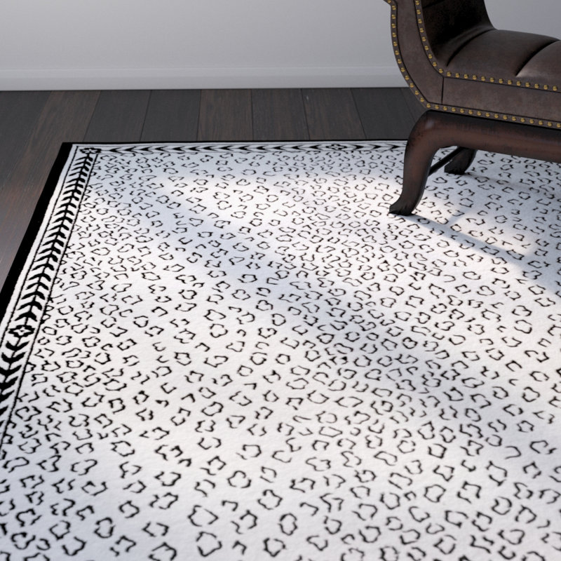 Chelsea White and Black Hand-Knotted Wool Area Rug