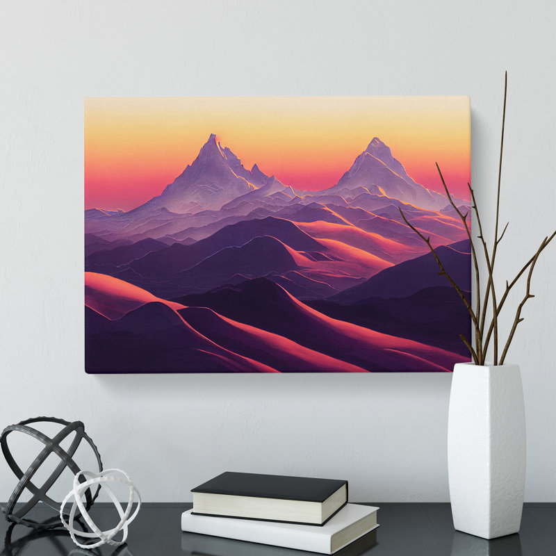 Alert Mountain Sunset - Wrapped Canvas, 40cm H x 60cm W x 3cm D
