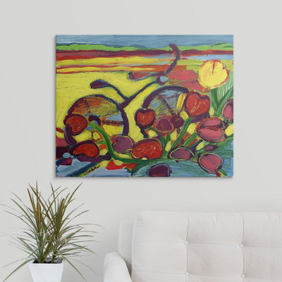 Nolani «Cycle de vélo à travers le champ de tulipes # 2» - reproduction d'art