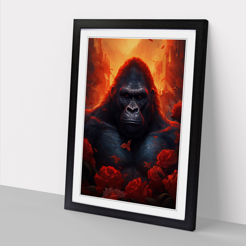 Gorilla Romanticism Art - Framed Print