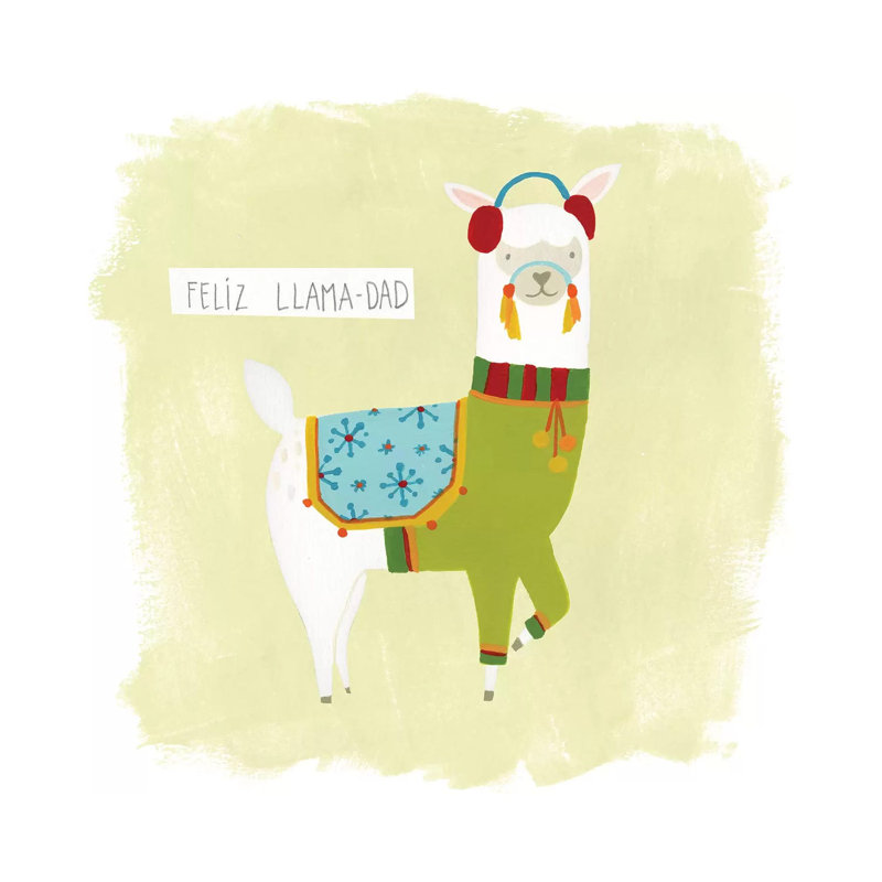 Fa-La-La-La Llama III by June Erica Vess - Wrapped Canvas Painting, 93.98 cm H x 93.98 cm W x 3.175 cm D