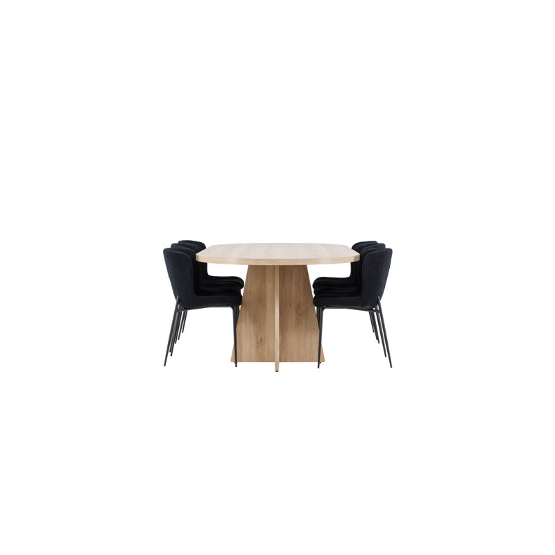Williams 6 - Person Dining Set, Black, Black