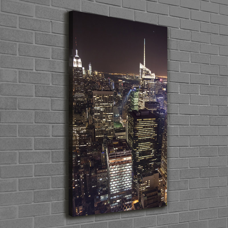 New York By Night - Wrapped Canvas Print