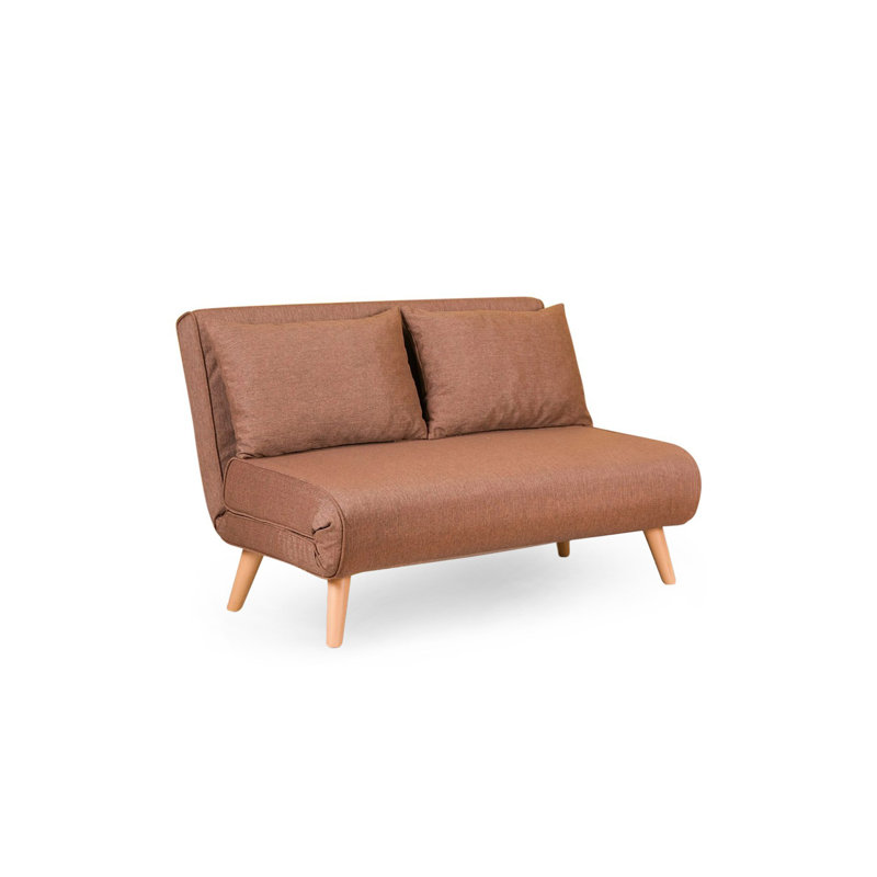 Allinson 120cm Upholstered Convertible Sofa, Brown