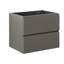 Armoire murale pour salle de bain sans lavabo - grise, 2 tiroirs avec rangement silencieux et polyvalent, tiroirs à meuble-lavabo gris Modern Flair, glissières de tiroir, spacieux