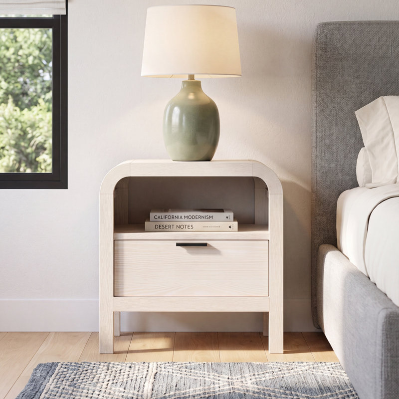 Essie 28" W 1-Drawer Nightstand, White