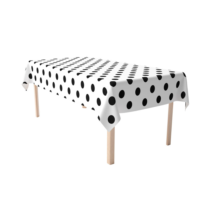 Mcbrayer Dot Milliken Signature Tablecloth, 104" L x 60" W, White