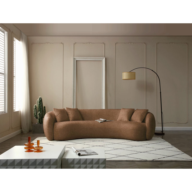 Canapé modulaire 102 pouces 5 places Boucle, Brun
