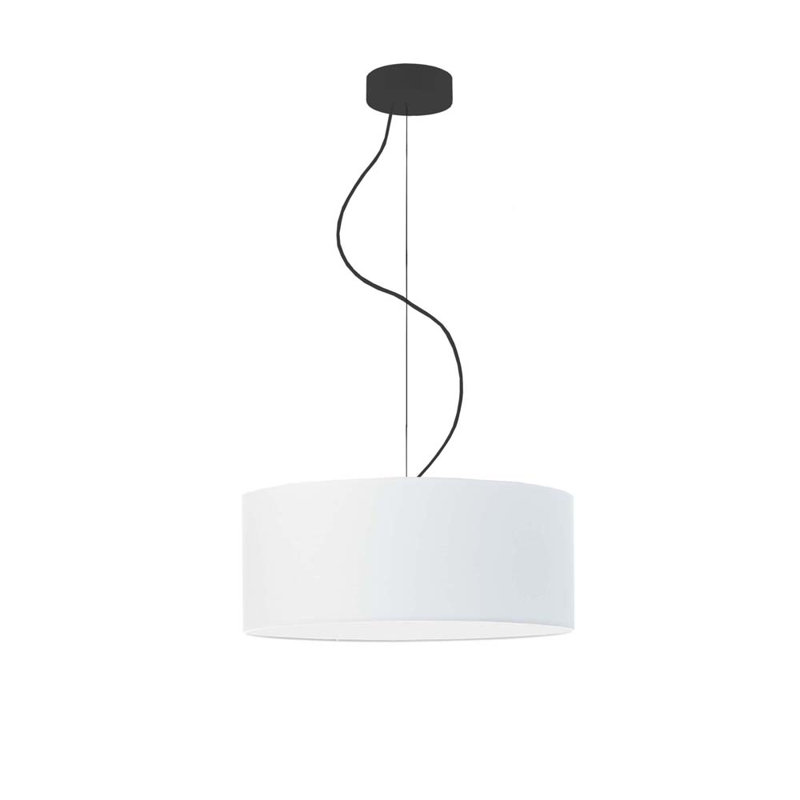 Aubryelle 3 - Light Drum Pendant, Black, White, 120cm H x 40cm W x 40cm D