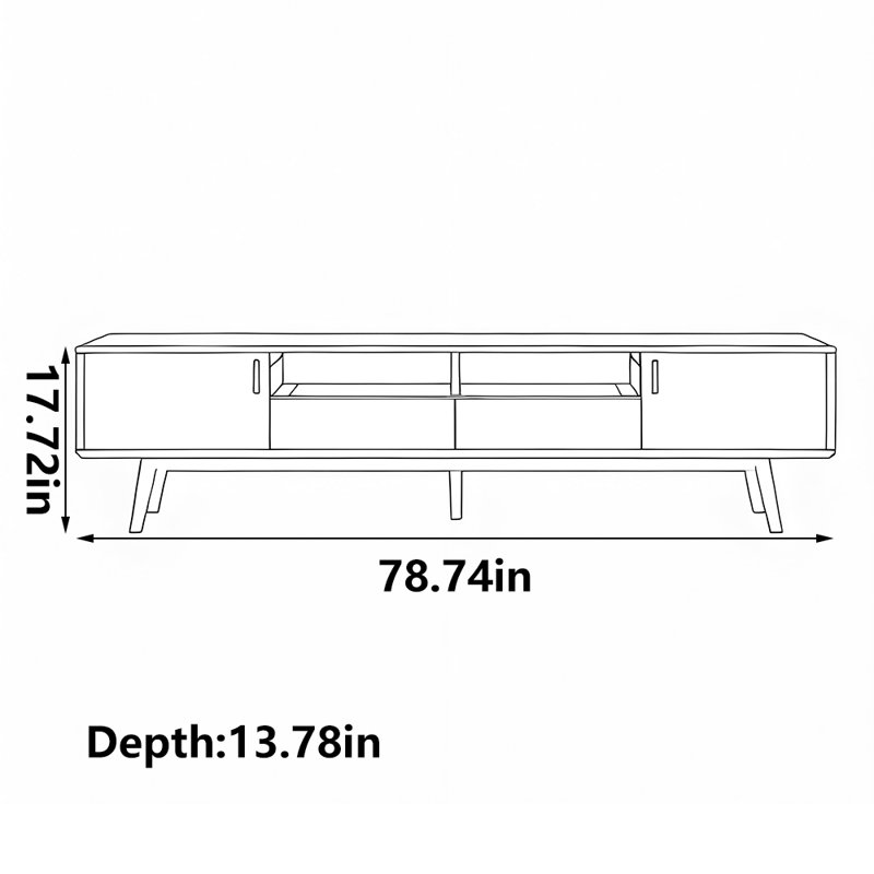 Meuble télé avec rangement, 78.74''