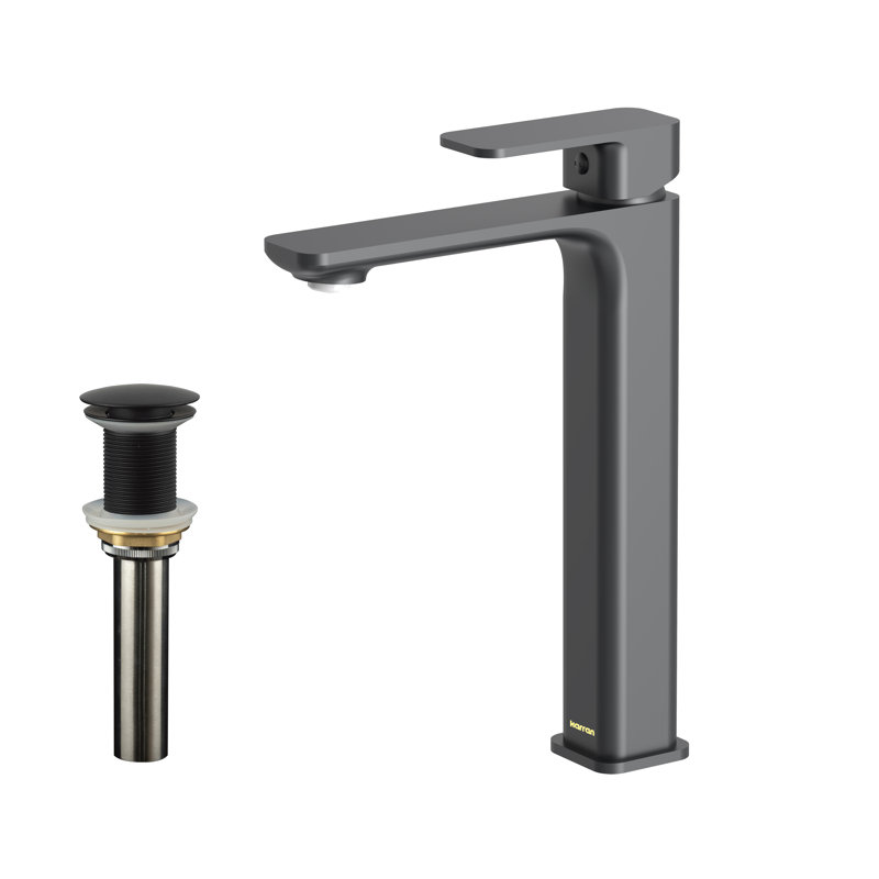 Single-handle Bathroom Faucet with Drain Assembly, Matte Black