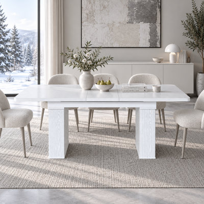 Extendable Dining Table for 4-8, Modern Kitchen & Dining Room Table with Removable Extension Leaf
