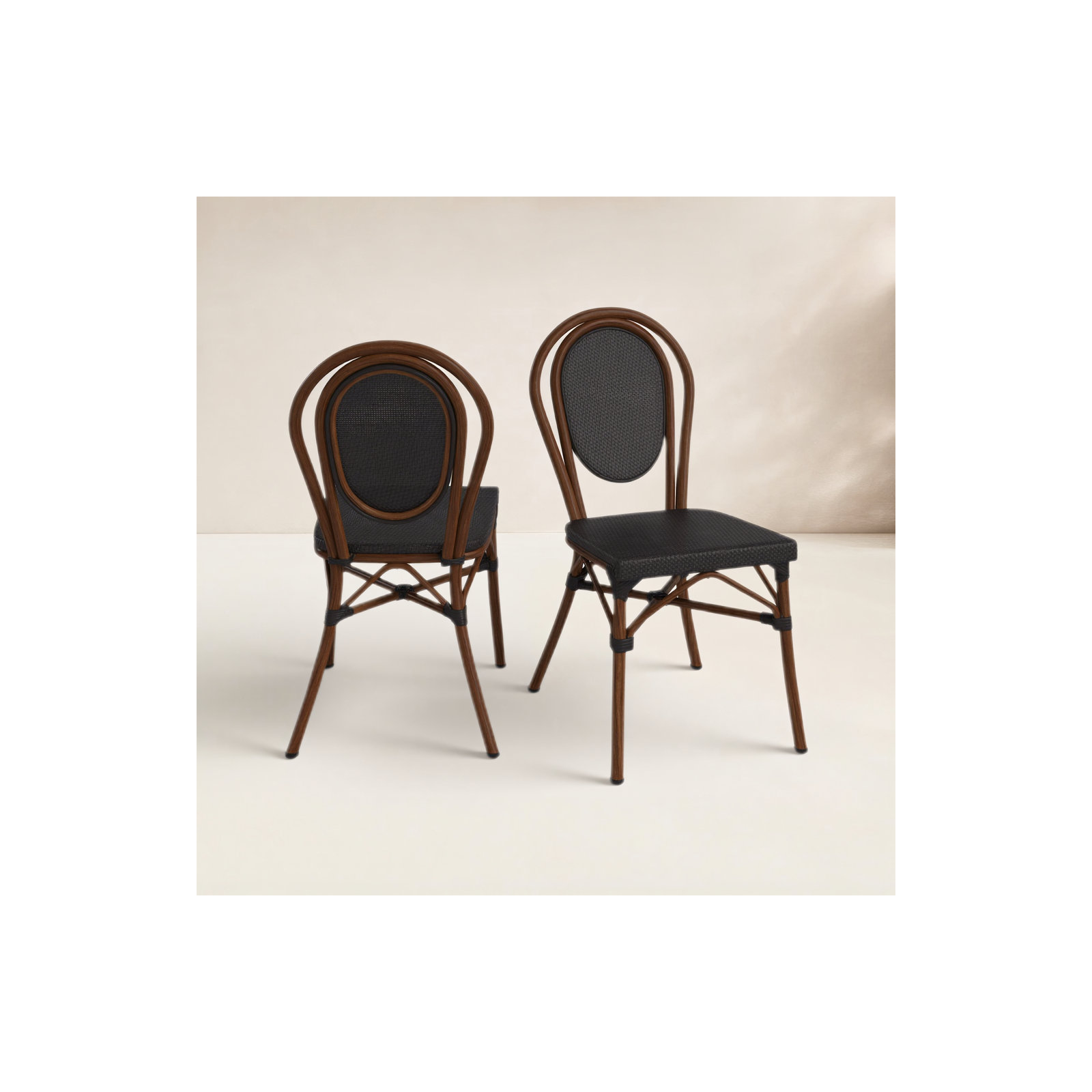 Abode Stacking Patio Side Chair, Brown