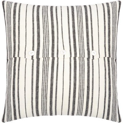 Aishe Buttons Linen Throw Pillow