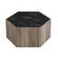 Table basse hexagonale rustique en bois rétro avec 2 tiroirs cachés-253110544