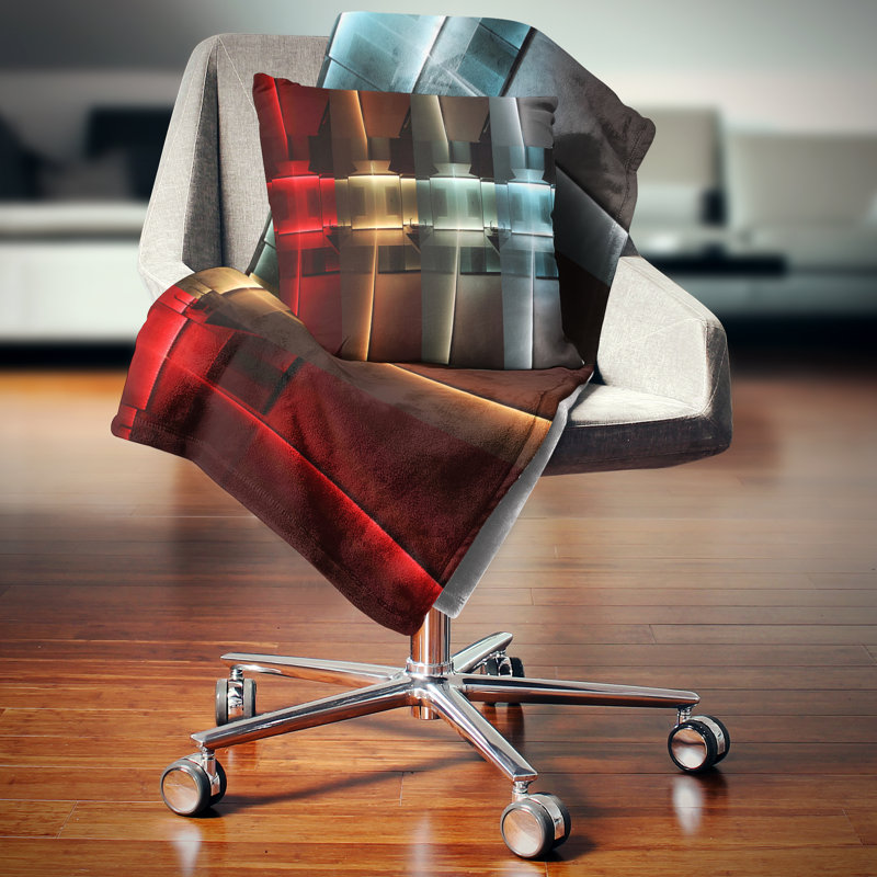 Cuisine avec éclairage DEL - Coussin imprimé abstrait, 16 po x 16 po, Coussin décoratif