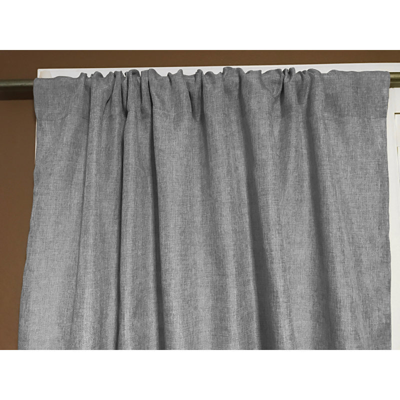 Panneau de rideau semi-transparent en polyester Kortnee, Argent, L 58 po x L 84 po