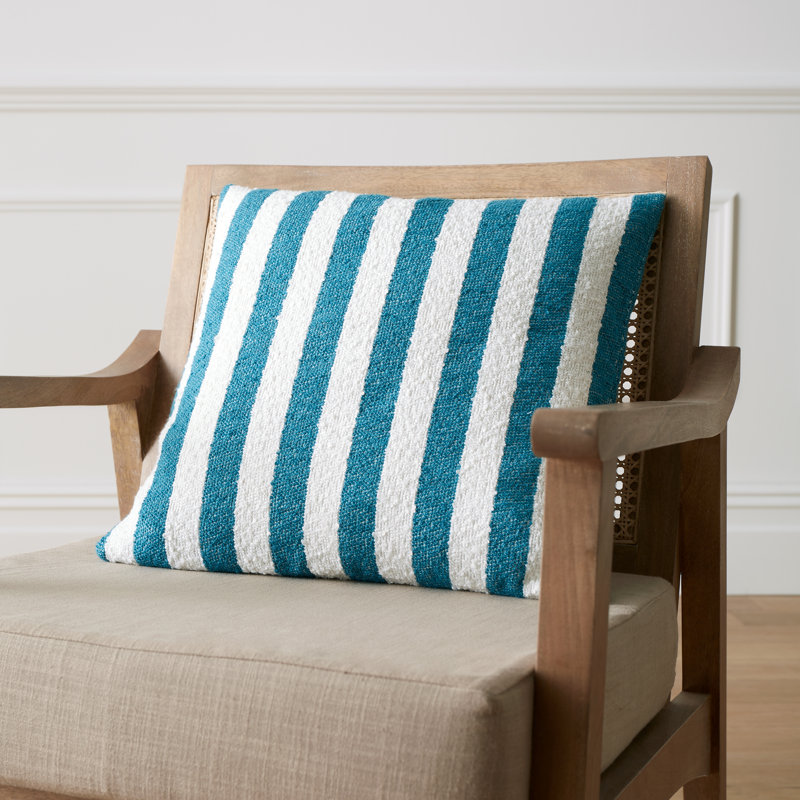 Boucle Stripe Cushion, Teal