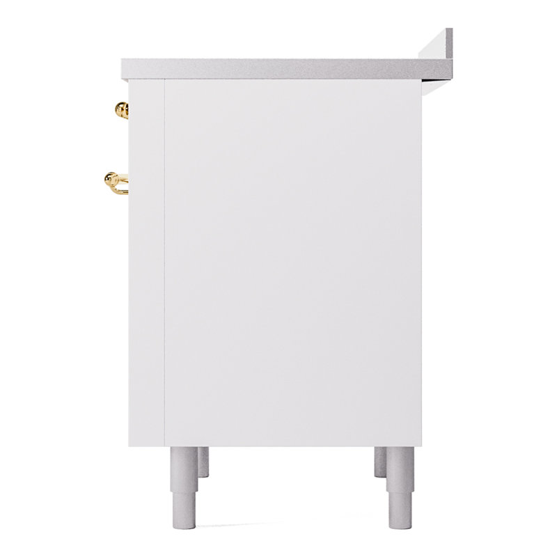 ILVE Nostalgie II 36 in Induction Range, White/Brass