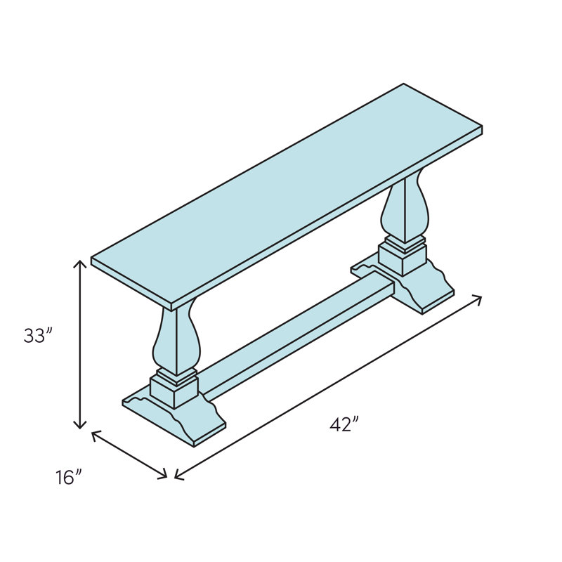 Ensemble de console et miroir en bois massif 42 po Regal