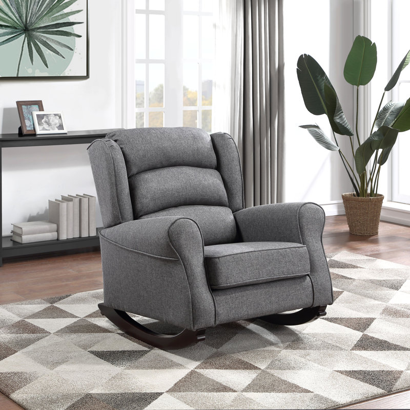 Chaise berçante Fabien en tissu gris
